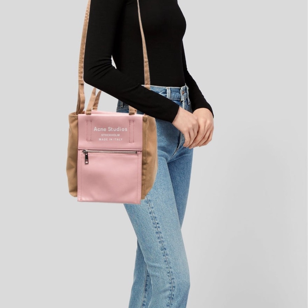 Acne Studios Pink and Tan Shoulder Bag - Picture 1 of 10